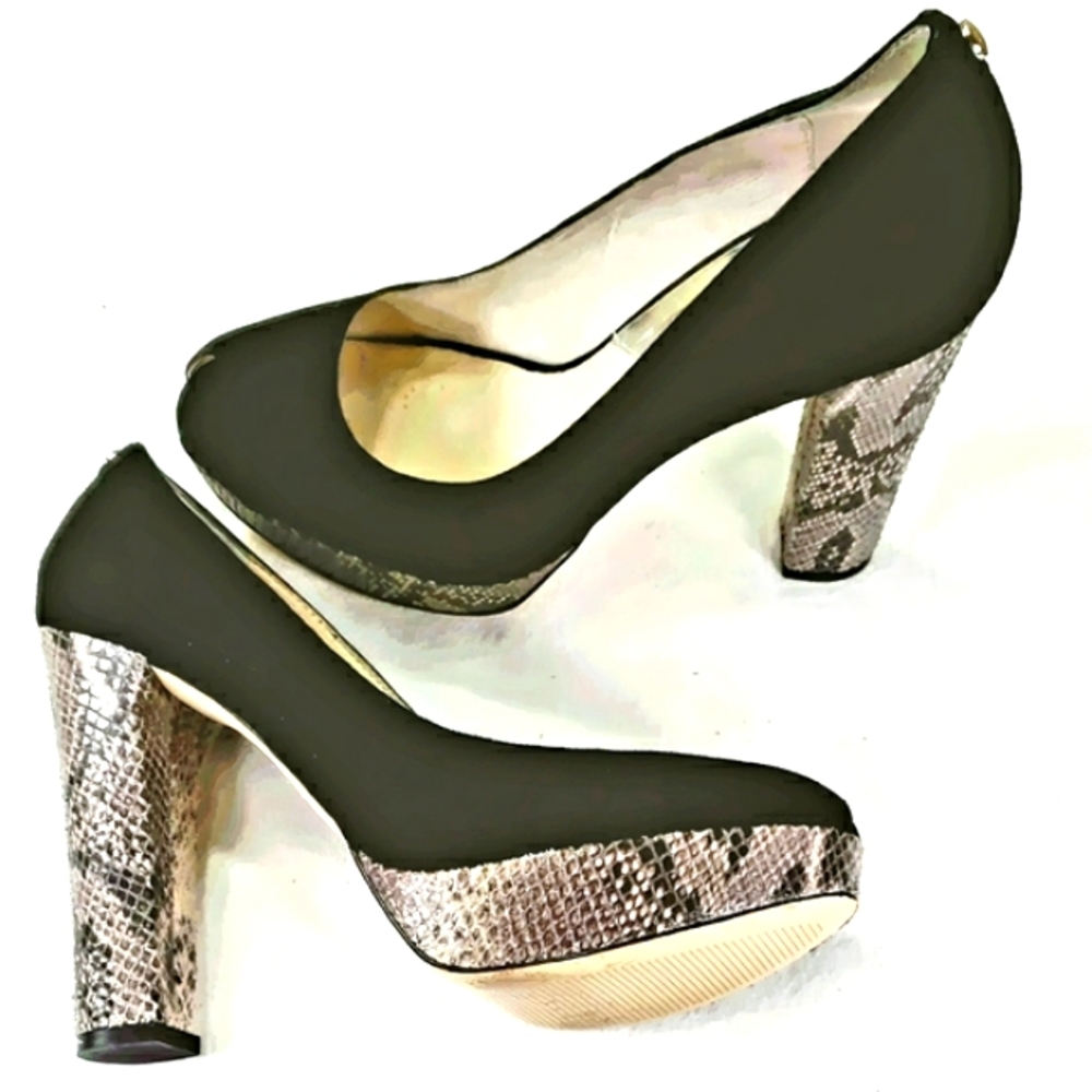 Michael Kors Lesly Suede Python Platform P - image 3